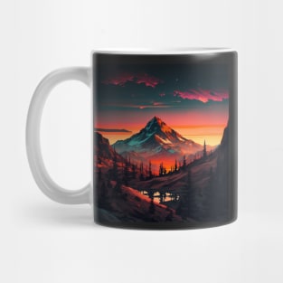 Mountain Sunset Forest Mug